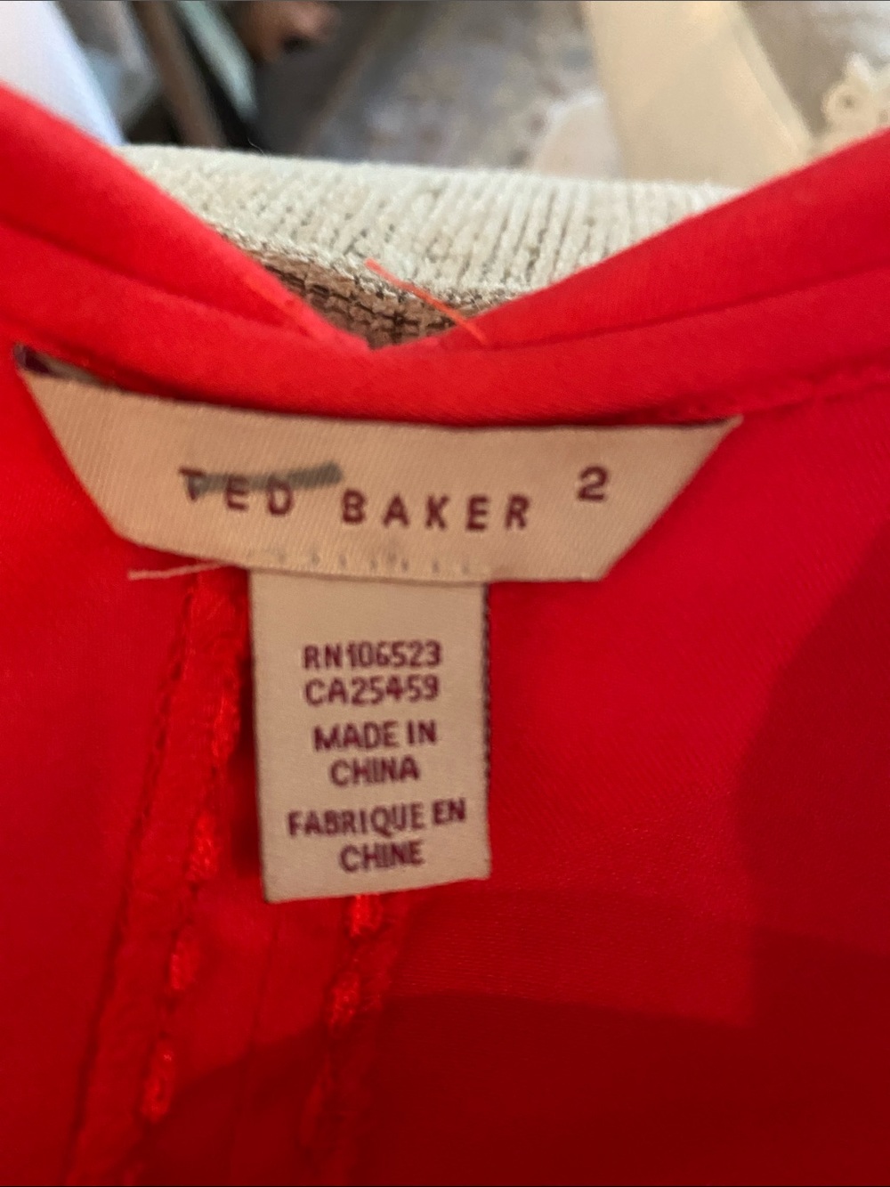 Ted Baker Bright Red Vintage-Inspired Button-Front Midi Dress - Picture 5 of 5